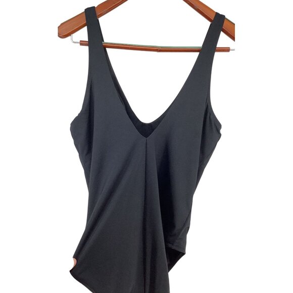 Athleta Black V-Neck One-Piece Swimsuit Size Tall Large - Picture 7 of 9